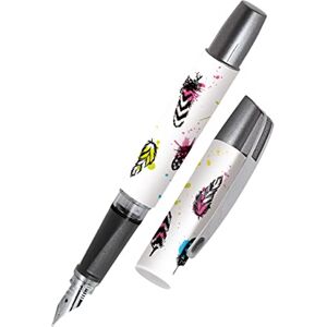 Online Ergonomic fountain pen for school/college Campus Coloured Feather solid medium nib, soft grip part, for standard ink cartridges, refillable, ideal for beginners/pupils/students Online Ergonomic fountain pen for school/college Campus Coloured Feather solid medium nib, soft grip part, for standard ink cartridges, refillable, ideal for beginners/pupils/students
