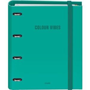 DOHE Binder with Refill 4-Ring Folder, A4 (28x32 cm), 100 Sheets 5x5 mm Grid Paper, 4 Colour Dividers, Extra Storage Pocket and Elastic Closure Colour Vibes Green DOHE Binder with Refill 4-Ring Folder, A4 (28x32 cm), 100 Sheets 5x5 mm Grid Paper, 4 Colour Dividers, Extra Storage Pocket and Elastic Closure Colour Vibes Green