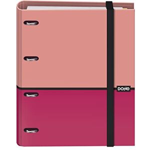 DOHE Binder with Refill 4-Ring Folder, A4 (28x32 cm), 100 Sheets 5x5 mm Grid Paper, 4 Colour Dividers, Extra Storage Pocket and Elastic Closure DUO Pink DOHE Binder with Refill 4-Ring Folder, A4 (28x32 cm), 100 Sheets 5x5 mm Grid Paper, 4 Colour Dividers, Extra Storage Pocket and Elastic Closure DUO Pink