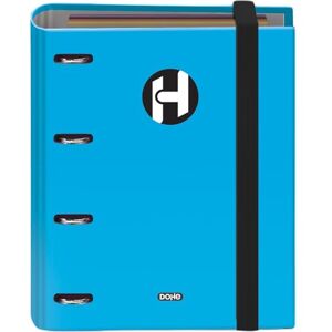 DOHE 4 Ring Binder with Refill 100 Sheets Size A5 (20.5x24cm), Rubber Closure, Paper 90g/m², School Supplies FSC Mix AEN-COC-000243 ICON Light Blue DOHE 4 Ring Binder with Refill 100 Sheets Size A5 (20.5x24cm), Rubber Closure, Paper 90g/m², School Supplies FSC Mix AEN-COC-000243 ICON Light Blue