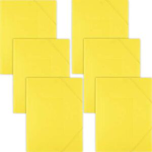 D.RECT Elasticated Folder Folders for Paperwork Folders with Elastic Band Document Organiser Folder for School Office Home Pack of 6 Pieces 3 Flaps Size: A4 PP Polypropylene Yellow D.RECT Elasticated Folder Folders for Paperwork Folders with Elastic Band Document Organiser Folder for School Office Home Pack of 6 Pieces 3 Flaps Size: A4 PP Polypropylene Yellow