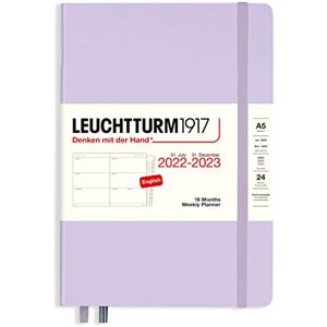 LEUCHTTURM1917 366033 Weekly Planner Medium (A5) 2023, 18 Months, Lilac, English LEUCHTTURM1917 366033 Weekly Planner Medium (A5) 2023, 18 Months, Lilac, English