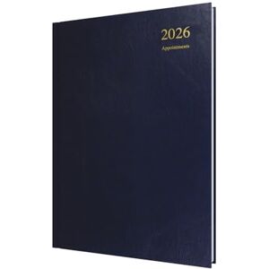 Collins Essential 2026 12 Month Calendar Year Planner, Day-To-Page with 1/2 Hourly Appointments Diary, A4 Hard Cover Dark Blue (ESSA41A.65-26) Collins Essential 2026 12 Month Calendar Year Planner, Day-To-Page with 1/2 Hourly Appointments Diary, A4 Hard Cover Dark Blue (ESSA41A.65-26)