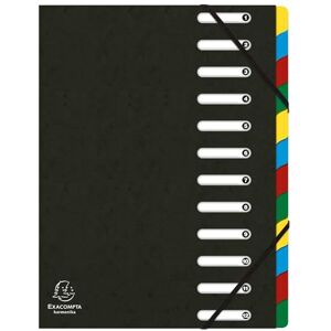 Exacompta Ref 55121E Box of 6 HARMONIKA File Boxes with Elastic Bands and Cut-Out Windows Glossy Card Cover Expandable Back 12 compartments for A4 Size 24,5 x 32 cm Black Exacompta Ref 55121E Box of 6 HARMONIKA File Boxes with Elastic Bands and Cut-Out Windows Glossy Card Cover Expandable Back 12 compartments for A4 Size 24,5 x 32 cm Black