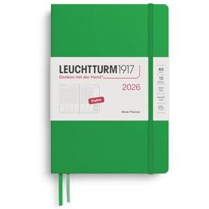 LEUCHTTURM1917 372762 Week Planner Medium (A5) 2026, 12 Months, Spring Leaf, English LEUCHTTURM1917 372762 Week Planner Medium (A5) 2026, 12 Months, Spring Leaf, English