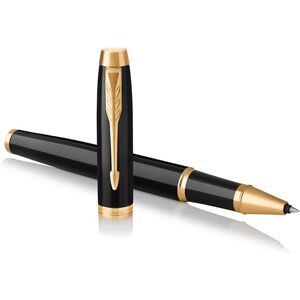PARKER IM Rollerball Pen Black Lacquer with Gold Trim Fine Point Black Ink Gift Box PARKER IM Rollerball Pen Black Lacquer with Gold Trim Fine Point Black Ink Gift Box