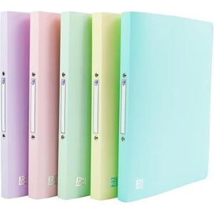 Oxford A4 Pastel Ring Binders, 5 Pack of Lightweight & Flexible Plastic Folders for Students, Purple, Pink, Green, Yellow and Blue Oxford A4 Pastel Ring Binders, 5 Pack of Lightweight & Flexible Plastic Folders for Students, Purple, Pink, Green, Yellow and Blue
