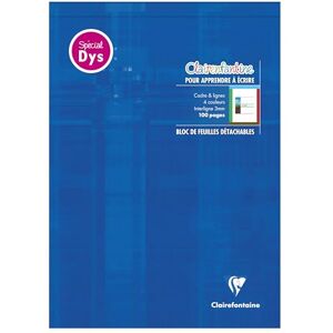 Clairefontaine 6138C A Blue K Writing Pad Glued to the Header A4 21x29,7 cm 100 Detachable Pages. 4 Colour Ruler Special Dys Line Spacing 3mm White Paper 90 g Laminated Card Cover Clairefontaine 6138C A Blue K Writing Pad Glued to the Header A4 21x29,7 cm 100 Detachable Pages. 4 Colour Ruler Special Dys Line Spacing 3mm White Paper 90 g Laminated Card Cover