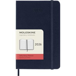 Moleskine Daily Planner, Daily Agenda 2026 12 Months, With Hard Cover and Elastic Closure, Pocket Size 9x14, Blue Color Moleskine Daily Planner, Daily Agenda 2026 12 Months, With Hard Cover and Elastic Closure, Pocket Size 9x14, Blue Color