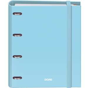 DOHE Binder with Refill 4-Ring Folder, A4 (28x32 cm), 100 Sheets 5x5 mm Grid Paper, 4 Colour Dividers, Extra Storage Pocket and Elastic Closure Serenity Blue DOHE Binder with Refill 4-Ring Folder, A4 (28x32 cm), 100 Sheets 5x5 mm Grid Paper, 4 Colour Dividers, Extra Storage Pocket and Elastic Closure Serenity Blue
