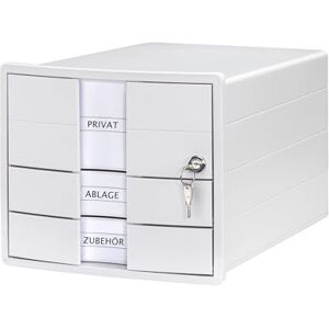 HAN IMPULS 2.0 Drawer Box Lockable with 3 Closed Drawers for DIN A4/C4 Including Labelling Labels, Document Box, Base with Pull-Out Lock, Furniture-Friendly Rubber Feet, 1018-12, White HAN IMPULS 2.0 Drawer Box Lockable with 3 Closed Drawers for DIN A4/C4 Including Labelling Labels, Document Box, Base with Pull-Out Lock, Furniture-Friendly Rubber Feet, 1018-12, White