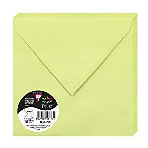Clairefontaine 55473C Pack of 20 Gummed Envelopes Square (16.5x16.5cm) 120g/m² Leaf Bud Green Invitation Event Correspondence Pollen Range Premium Smooth Paper Clairefontaine 55473C Pack of 20 Gummed Envelopes Square (16.5x16.5cm) 120g/m² Leaf Bud Green Invitation Event Correspondence Pollen Range Premium Smooth Paper