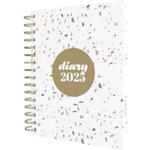 Collins Scandi 2025 Diary A5 Day to Page Journal with Appointments NEW White Terrazzo (E-PW51.WHTZ-25) Daily Planner with Hardback Wiro-Bound Covers and Recycled Paper Collins Scandi 2025 Diary A5 Day to Page Journal with Appointments NEW White Terrazzo (E-PW51.WHTZ-25) Daily Planner with Hardback Wiro-Bound Covers and Recycled Paper