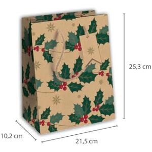 Eurowrap Clairefontaine X-31331-3Cpack Pack of 12 Kraft Gift Bags Medium Size 21.5 x 10.5 x 25.5 cm 210 g Christmas Holly Design Gift Packaging Ideal for: Books, Games or Small Gifts Eurowrap Clairefontaine X-31331-3Cpack Pack of 12 Kraft Gift Bags Medium Size 21.5 x 10.5 x 25.5 cm 210 g Christmas Holly Design Gift Packaging Ideal for: Books, Games or Small Gifts