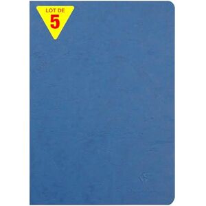 Clairefontaine 733004CPack Age Bag Collection A Pack of 5 Blue Stapled Notebooks A4 21x29.7 cm 96 Plain White Pages 90 g Paper Leather Grain Glossy Card Covers Clairefontaine 733004CPack Age Bag Collection A Pack of 5 Blue Stapled Notebooks A4 21x29.7 cm 96 Plain White Pages 90 g Paper Leather Grain Glossy Card Covers