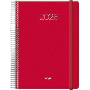 DOHE 2026 Daily Planner – Day per Page, A5 (15x21 cm), Spiral and Elastic Closure, 12 Months January to December, Annual Planner in Spanish – Denver Red DOHE 2026 Daily Planner – Day per Page, A5 (15x21 cm), Spiral and Elastic Closure, 12 Months January to December, Annual Planner in Spanish – Denver Red