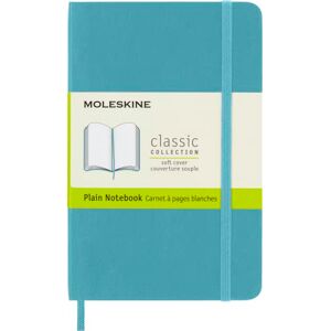 Moleskine Classic Plain Paper Notebook Soft Cover and Elastic Closure Journal Color Reef Blue Pocket 9 x 14 A6 192 Pages Moleskine Classic Plain Paper Notebook Soft Cover and Elastic Closure Journal Color Reef Blue Pocket 9 x 14 A6 192 Pages