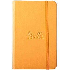 Rhodia 118078C Rigid Notebook Webnotebook Orange A6 192 pages Plain Ivory Clairefontaine Paper 90 g/m Bookmark, Elastic Closure Faux Leather Cover Rhodia 118078C Rigid Notebook Webnotebook Orange A6 192 pages Plain Ivory Clairefontaine Paper 90 g/m Bookmark, Elastic Closure Faux Leather Cover