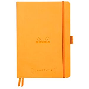 Rhodia 117775C Flexible Notebook Goalbook Orange A5 14.8 x 21 cm Small Squares 240 p Ivory Paper 90 g/m² 2 Ribbons, Elastic Closure Leatherette Rhodia 117775C Flexible Notebook Goalbook Orange A5 14.8 x 21 cm Small Squares 240 p Ivory Paper 90 g/m² 2 Ribbons, Elastic Closure Leatherette