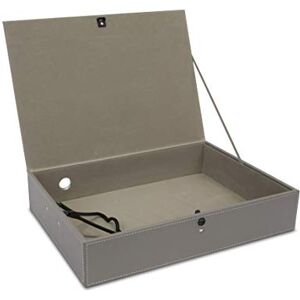 Osco Faux Leather Box File – Paperwork Archive, A4 Document Storage Box with Lock Spring & Press-Stud Fastening, Stylish Home & Office Filing Solution, 37.5×26.5×8 cm, Single, Grey Osco Faux Leather Box File – Paperwork Archive, A4 Document Storage Box with Lock Spring & Press-Stud Fastening, Stylish Home & Office Filing Solution, 37.5×26.5×8 cm, Single, Grey