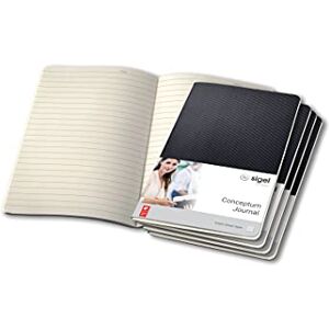 Sigel CO863 Pack of 5 Journals, approx. A5 (13.5 x 21 cm), lined, softcover, Black Conceptum Sigel CO863 Pack of 5 Journals, approx. A5 (13.5 x 21 cm), lined, softcover, Black Conceptum