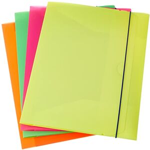 Fellowes 1028101 Project Shocking File Folder Pack of 4 Assorted Fluorescent Colours Fellowes 1028101 Project Shocking File Folder Pack of 4 Assorted Fluorescent Colours