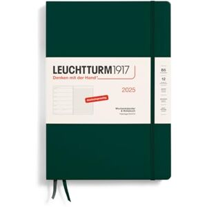 LEUCHTTURM1917 370481 Weekly Calendar & Notebook 2025, Composition B5 Hardcover 12-Month Planner, 80 g, Lined Forest Green LEUCHTTURM1917 370481 Weekly Calendar & Notebook 2025, Composition B5 Hardcover 12-Month Planner, 80 g, Lined Forest Green