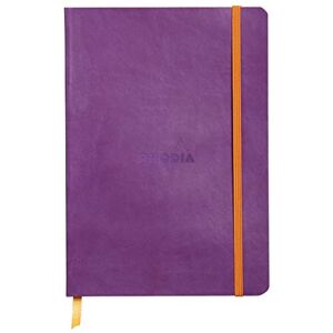 Rhodia 117410C Purple Soft Notebook A5 Lined 160 pages Ivory Clairefontaine Paper 90 g/m Bookmark, Elastic Closure Faux Leather Cover rama Collection Rhodia 117410C Purple Soft Notebook A5 Lined 160 pages Ivory Clairefontaine Paper 90 g/m Bookmark, Elastic Closure Faux Leather Cover rama Collection