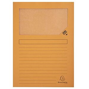 Exacompta Ref 50104E Forever Collection Window Folders 220 x 310mm in Size, Suitable for A4 Documents, 120gsm Recycled Board Orange (Pack of 100) Exacompta Ref 50104E Forever Collection Window Folders 220 x 310mm in Size, Suitable for A4 Documents, 120gsm Recycled Board Orange (Pack of 100)