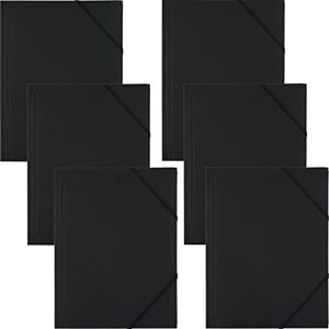 D.RECT Elasticated Folder Folders for Paperwork Folders with Elastic Band Document Organiser Folder for School Office Home Pack of 6 Pieces 3 Flaps Size: A4 PP Polypropylene Black D.RECT Elasticated Folder Folders for Paperwork Folders with Elastic Band Document Organiser Folder for School Office Home Pack of 6 Pieces 3 Flaps Size: A4 PP Polypropylene Black