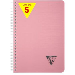 Clairefontaine 327504CPack Collection LiniColour ESSENCE Set of 5 Spiral Notebooks A5 14.8x21 cm 180 Small Square Pages White Paper 90 g Transparent Polypro Cover Rose Petal Clairefontaine 327504CPack Collection LiniColour ESSENCE Set of 5 Spiral Notebooks A5 14.8x21 cm 180 Small Square Pages White Paper 90 g Transparent Polypro Cover Rose Petal