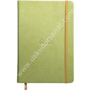 Rhodia 118746C Anis Rigid Notebook A5 Lined 192 pages Ivory Clairefontaine Paper 90 g/m Bookmark, Elastic Closure Faux Leather Cover rama Collection Rhodia 118746C Anis Rigid Notebook A5 Lined 192 pages Ivory Clairefontaine Paper 90 g/m Bookmark, Elastic Closure Faux Leather Cover rama Collection