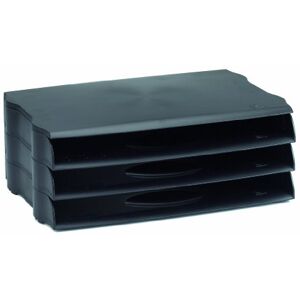 Avery DR800BLK Stackable DTR Eco Wide Entry Letter Tray, 347 x 129 x 232 mm, Set of 3 Black Avery DR800BLK Stackable DTR Eco Wide Entry Letter Tray, 347 x 129 x 232 mm, Set of 3 Black
