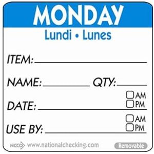 Genware NEV-RIDU2201R Day Label, 50 mm, Monday Removable (Pack of 500) Genware NEV-RIDU2201R Day Label, 50 mm, Monday Removable (Pack of 500)