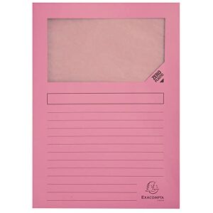 Exacompta Ref 50156E Super Window Folders 220 x 310mm in Size, Suitable for Holding A4 Documents, 160gsm Card, Clear Document Viewing Window Pink (Pack of 100) Exacompta Ref 50156E Super Window Folders 220 x 310mm in Size, Suitable for Holding A4 Documents, 160gsm Card, Clear Document Viewing Window Pink (Pack of 100)