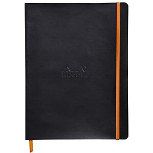 Rhodia 117502C Black Flexible Notebook 19x25 cm Lined 160 pages Clairefontaine Ivory Paper 90 g/m Bookmark, Elastic Closure Faux Leather Cover rama Collection Rhodia 117502C Black Flexible Notebook 19x25 cm Lined 160 pages Clairefontaine Ivory Paper 90 g/m Bookmark, Elastic Closure Faux Leather Cover rama Collection