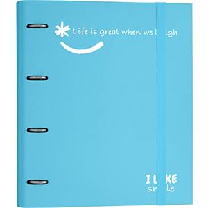 Grafoplás 88101333. 4 Ring Binder Die Cut with Refill, A4, Sky Blue, FSC Paper Lined Cardboard, Including Separators, Carpebook Like Smile Grafoplás 88101333. 4 Ring Binder Die Cut with Refill, A4, Sky Blue, FSC Paper Lined Cardboard, Including Separators, Carpebook Like Smile