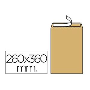 Liderpapel Envelope Bag N.12 Kraft Folio Special 260 x 360 mm Silicone Strip Box of 250 Units Liderpapel Envelope Bag N.12 Kraft Folio Special 260 x 360 mm Silicone Strip Box of 250 Units
