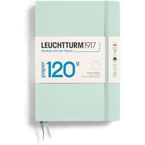 LEUCHTTURM1917 370343 Notebook Medium (A5) 120 g/m² Paper Edition, Hardcover, 203 Numbered Pages, Mint Green, Blank LEUCHTTURM1917 370343 Notebook Medium (A5) 120 g/m² Paper Edition, Hardcover, 203 Numbered Pages, Mint Green, Blank
