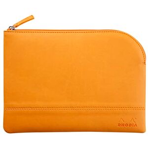 Rhodia 116647C Faux Leather Zipped Pouch Orange Size M (16 x 22 cm) Genuine Stitching Orange Fabric Inside Storage for Documents, Small Supplies Rhodia 116647C Faux Leather Zipped Pouch Orange Size M (16 x 22 cm) Genuine Stitching Orange Fabric Inside Storage for Documents, Small Supplies