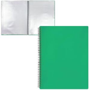 RAYLU PAPER File Folder with Clear A4 Plastic Sleeves and Durable Opaque Polypropylene Cover Document Folder with Sleeves for School and Office (40 Pockets, Green) RAYLU PAPER File Folder with Clear A4 Plastic Sleeves and Durable Opaque Polypropylene Cover Document Folder with Sleeves for School and Office (40 Pockets, Green)