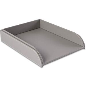 Osco Faux Leather Letter Tray A4 – Stackable Desk File Organiser Paper Sorter, Office Document Sorter, Paperwork Filing Storage No Risers Required, Grey, Single, 6.3×24.5×33.0 cm Osco Faux Leather Letter Tray A4 – Stackable Desk File Organiser Paper Sorter, Office Document Sorter, Paperwork Filing Storage No Risers Required, Grey, Single, 6.3×24.5×33.0 cm