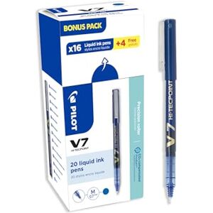 PILOT V7 Hi-Tecpoint Liquid Ink Roller Pen Blue (Pack of 20) PILOT V7 Hi-Tecpoint Liquid Ink Roller Pen Blue (Pack of 20)