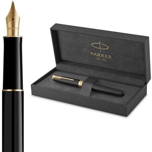 PARKER Sonnet Fountain Pen Matte Black Lacquer with Gold Trim Medium Nib Gift Box PARKER Sonnet Fountain Pen Matte Black Lacquer with Gold Trim Medium Nib Gift Box