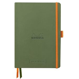 Rhodia 117804C Soft Notebook Bullet Journal Goalbook Sage A5 Dotted Dot 240 pages 90g Ivory Clairefontaine Paper 2 Ribbons, Elastic Closure Faux Leather Cover Rhodia 117804C Soft Notebook Bullet Journal Goalbook Sage A5 Dotted Dot 240 pages 90g Ivory Clairefontaine Paper 2 Ribbons, Elastic Closure Faux Leather Cover