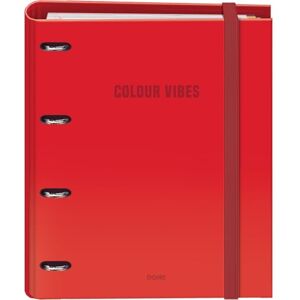 DOHE Binder with Refill 4-Ring Folder, A4 (28x32 cm), 100 Sheets 5x5 mm Grid Paper, 4 Colour Dividers, Extra Storage Pocket and Elastic Closure Colour Vibes Red DOHE Binder with Refill 4-Ring Folder, A4 (28x32 cm), 100 Sheets 5x5 mm Grid Paper, 4 Colour Dividers, Extra Storage Pocket and Elastic Closure Colour Vibes Red