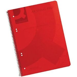Q-Connect A4 Spiral Bound Polypropylene Notebook, 160 Pages, Red, Pack of 5 Q-Connect A4 Spiral Bound Polypropylene Notebook, 160 Pages, Red, Pack of 5