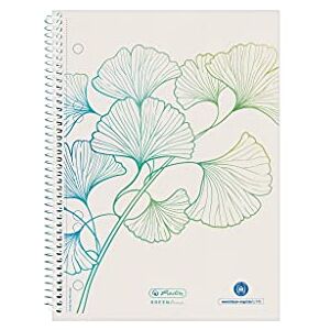 herlitz Greenline Ginkgo Spiral Pad A5 70 Sheets Squared Pack of 5 50033508 herlitz Greenline Ginkgo Spiral Pad A5 70 Sheets Squared Pack of 5 50033508