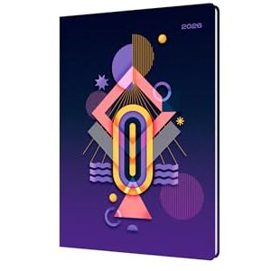 Collins Irregular Geometrics 2026 12 Month Calendar Year Planner, Week-To-View Diary, A5 Hard Cover Purple (E-IG153.55-26) Collins Irregular Geometrics 2026 12 Month Calendar Year Planner, Week-To-View Diary, A5 Hard Cover Purple (E-IG153.55-26)