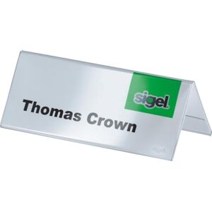 Sigel TA136 Sign Holder, tent form, for 10 x 6 cm, double-sided presentation, rigid plastic, transparent, 10 Pieces Sigel TA136 Sign Holder, tent form, for 10 x 6 cm, double-sided presentation, rigid plastic, transparent, 10 Pieces